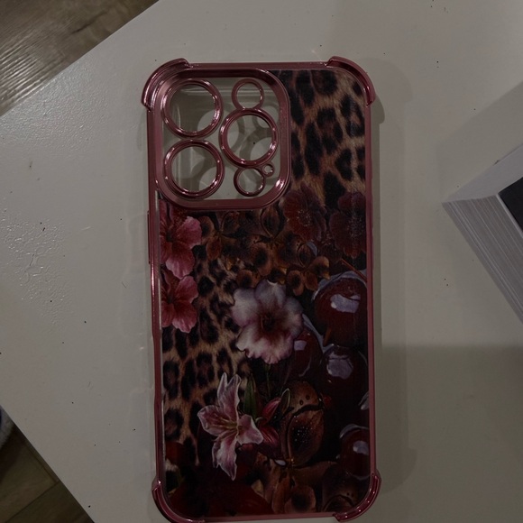 Floral cherry Leopard Print Phone Case iPhone 16 pro - Picture 5 of 5